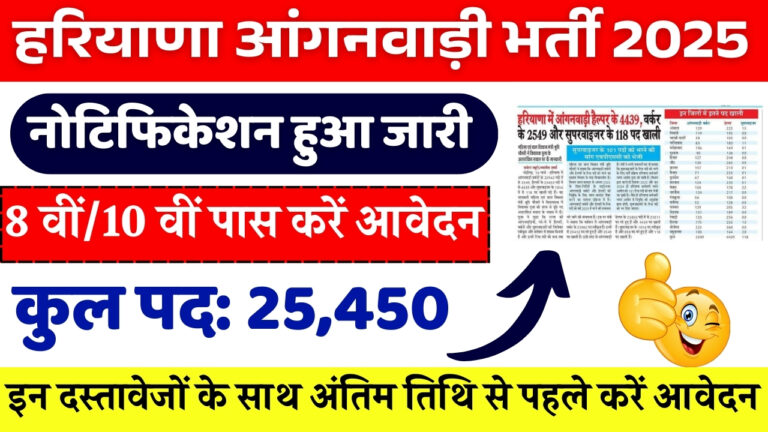 Haryana Anganwadi Recruitment 2025