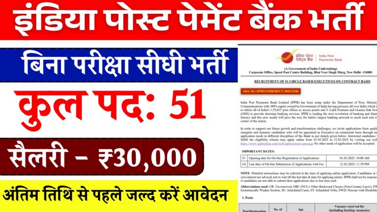 IPPB Executive Recruitment 2025